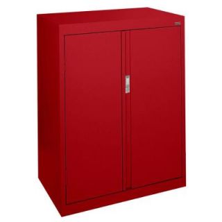 Sandusky System Series 30 in. W x 42 in. H x 18 in. D Counter Height Storage Cabinet with Fixed Shelves in Red HF2F301842 01