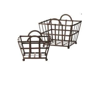 Home Decorators Collection Connor Rustic Iron Baskets (Set of 2) 1760800230