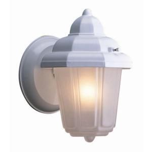 Design House Maple Street Wall Mount Outdoor White with Frosted Glass Downlight 507483