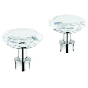 GROHE Pair of Kensington Knob Handles in Swarovski Crystal for Bath Faucets 18086VP0