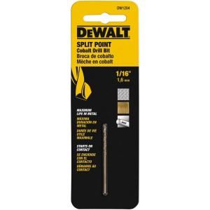 DEWALT 1/16 in. Cobalt Split Point Drill Bit DW1204