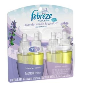 Febreze Noticeables 1.758 fl. oz. Lavender Vanilla and Comfort Dual Scented Oil Refills (2 Pack) 003700046301