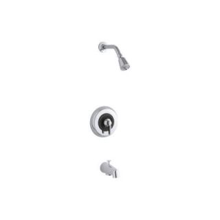 KOHLER Triton 1 Handle Rite Temp Pressure Balancing Tub and Shower Faucet Trim Kit in Polished Chrome (Valve Not Included) K T6908 4A CP
