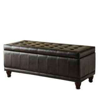 HomeSullivan Brown Upholstered Chic Storage Bench   DISCONTINUED 404730PU