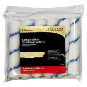 Linzer 6 in. x 1/2 in. Woven Fabric Roller Covers (6 Pack) HD MR 102 6 6