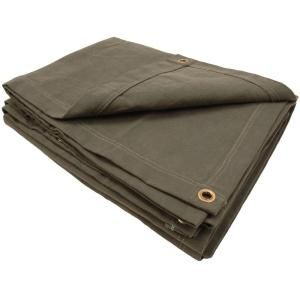 Sigman 5 ft. 8 in. x 7 ft. 8 in. 15 oz. Olive Drab Heavy Duty Canvas Tarp DISCONTINUED CT15D0608