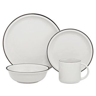 Melange Contempo Cantina Porcelain Dinnerware Set With Paltinum Rim