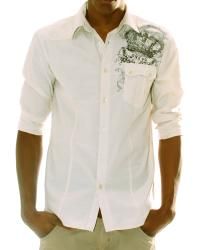 191 Unlimited Mens Off white Printed Long sleeve Shirt