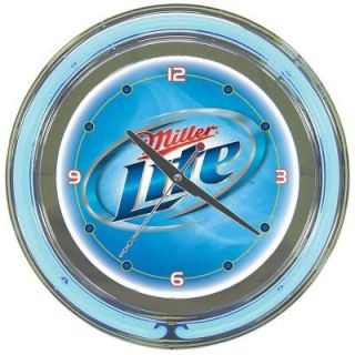 Trademark Global 14 in. Miller Lite Vapor Design Neon Wall Clock ML1400V