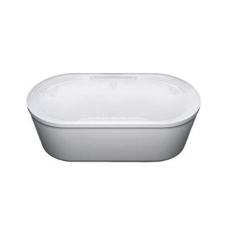 Universal Tubs Pearl 5.6 ft. Jetted Air Bath Tub with Center Drain in White HD3467RA