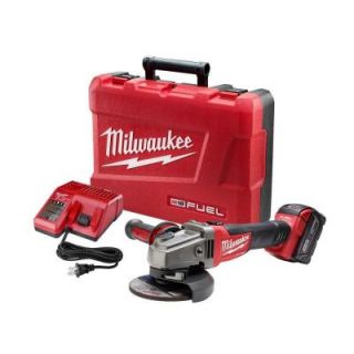 Milwaukee M18 Fuel 18 Volt Lithium Ion Brushless 4 1/2 in./5 in. Cordless Grinder, Slide Switch Lock On Kit 2781 21