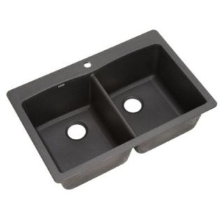 Blanco Diamond Dual Mount Composite 22x9.5x33 1 Hole Double Bowl Kitchen Sink in Anthracite 440220