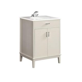 Simpli Home Urban Loft 24 in. Vanity in White with Quartz Marble Vanity Top in White and Undermounted Oval Sink NL URBAN SW 24 2A
