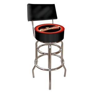 Trademark Budweiser Bowtie Red or Black Padded Swivel Bar Stool with Back AB1100 BUD