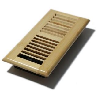 Decor Grates 4 in. x 10 in. Wood Natural Bamboo Louvered Design Floor Register WLBA410 N
