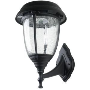 XEPA Timer Activated 12 hrs. 200 Lumen Wall Mount Outdoor Black Solar LED Lamp SPX222