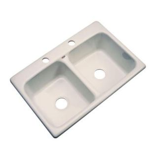 Thermocast Newport Drop in Acrylic 33x22x9 in. 2 Hole Double Bowl Kitchen Sink in Desert Bloom 40261