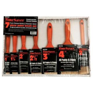 Linzer 7 piece Flat and Angle Sash Time Saver Polyester Paint Brush Set A 1831