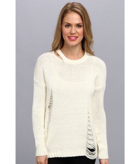 Central Park West Gala Pullover Sweater Womens Long Sleeve Pullover (White)