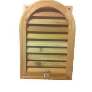 Als Millworks 16 in. x 24 in. Cedar Wood Arch Top Gable Vent V 113 AT 16X24