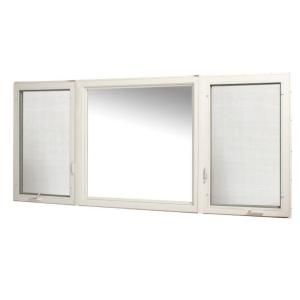 TAFCO WINDOWS Right Hand and Left Hand Hinge Casement Vinyl Combo Windows, 107 in. x 48 in., White, with Insulated Glass VCC10148 RL