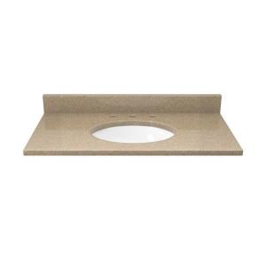 Solieque 31 in. Quartz Vanity Top in Cognac and Cream with White Basin VT3122COG.8.HDSOL,DSOM,DSOM
