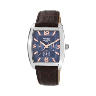Armitron Mens Retro Style Blue Chronograph Watch, Brown
