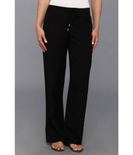 Calvin Klein Linen Wide Leg Pant Womens Casual Pants (Black)