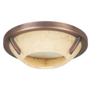 Hampton Bay 4 in. Recessed Brushed Copper Bronze Deco Trim with Speckled Amber Glass HBR452BCB