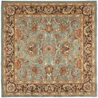 Handmade Heritage Blue/brown/tan Floral Wool Rug (6 Square)