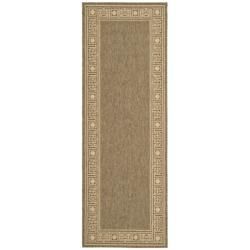 Indoor/outdoor Coffee/sand Bordered Runner (24 X 67)