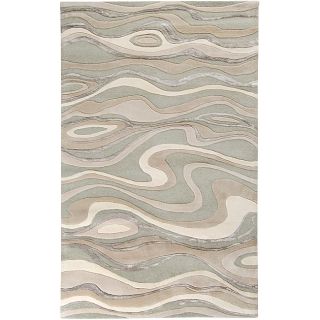Candice Olson Hand tufted Ivory Tahra Abstract Waves Wool Rug (2 X 3)