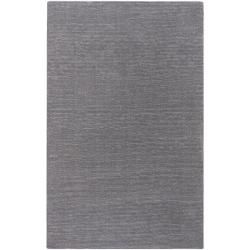 Hand crafted Solid Grey Casual Ridges Wool Rug (33 X 53)