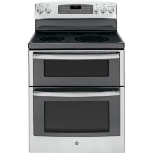 GE 6.6 cu. ft. Double Oven Electric Range with Self Cleaning Ovens in Stainless Steel JB850SFSS