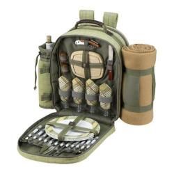 Picnic At Ascot Hamptons Picnic Backpack W/ Removable Blanket Olive/tweed