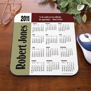 Personalized Calendar Sage Border Mouse Pad   Choose Quote