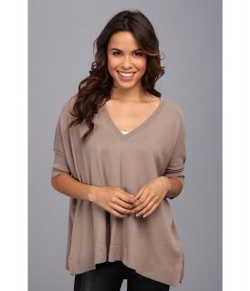 525 america V Neck Boxy Womens Sweater (Gray)
