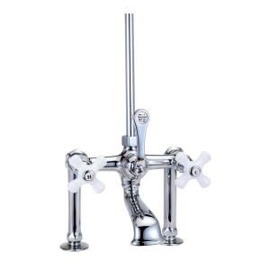 Elizabethan Classics RM15 3 Handle Claw Foot Tub Faucet with Metal Cross Handles in Polished Chrome ECRM15 CP