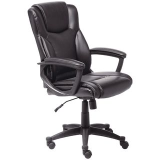 Serta Black Supple Bonded Leather Executive Office Chair