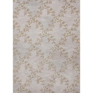 Hand tufted Transitional Floral Blue Wool Rug (2 X 3)