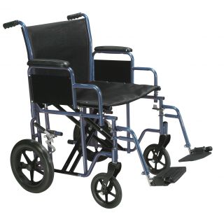 Drive Medical Blue Bariatric Heavy duty Transport Wheelchair With Swing away Footrest