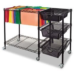 Black Advantus Mobile Three drawer Steel frame Suspension File Cart