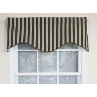 Classic Stripe Mocha Cornice Window Valance