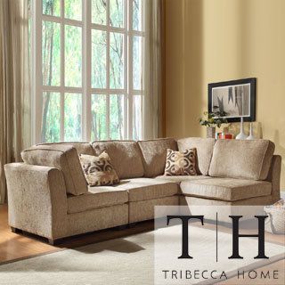 Tribecca Home Barnsley Collection Brown/ Beige Chenille 4 piece Sectional Set