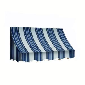 AWNTECH 7 ft. Nantucket Window/Entry Awning (31 in. H x 24 in. D) in Navy/Gray/White Stripe NT22 7NGW