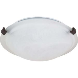 Glomar 2 Light 16 in.  Flush Mount Tri Clip with Alabaster Glass Old Bronze HD 273
