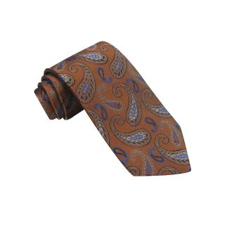 Haggar Open Paisley Tie, Orange, Mens