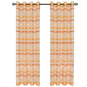 Lavish Home Dark/Lite Orange Arla Grommet Curtain Panel, 84 in. Length 63 84Q196O