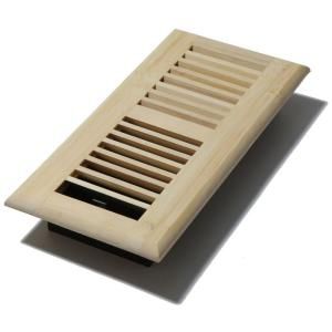Decor Grates 4 in. x 10 in. Wood Unfinished Bamboo Louvered Design Floor Register WLBA410 U
