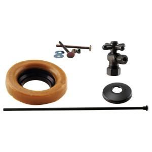 Westbrass 1/2 in. Nominal Compression Cross Handle Angle Stop Toilet Installation Kit in Oil Rubbed Bronze WBD1614TBX 12